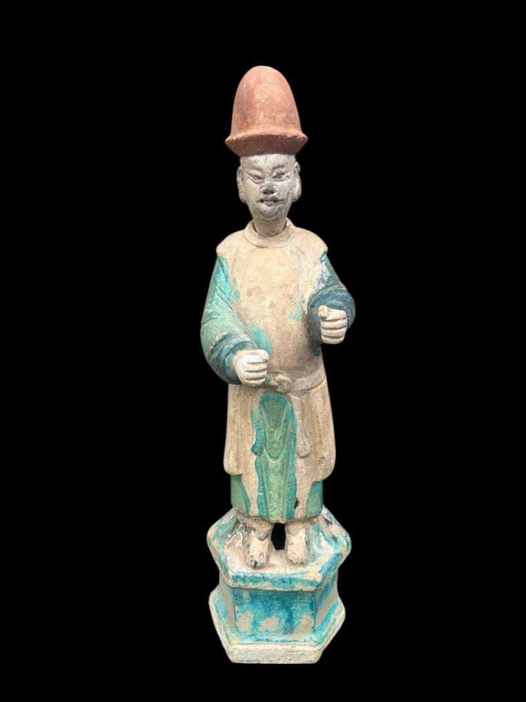 Oldtidens Kina, Ming-dynasti Terrakotta Ming Qi-figur fra en grav. - 43 cm #1.0