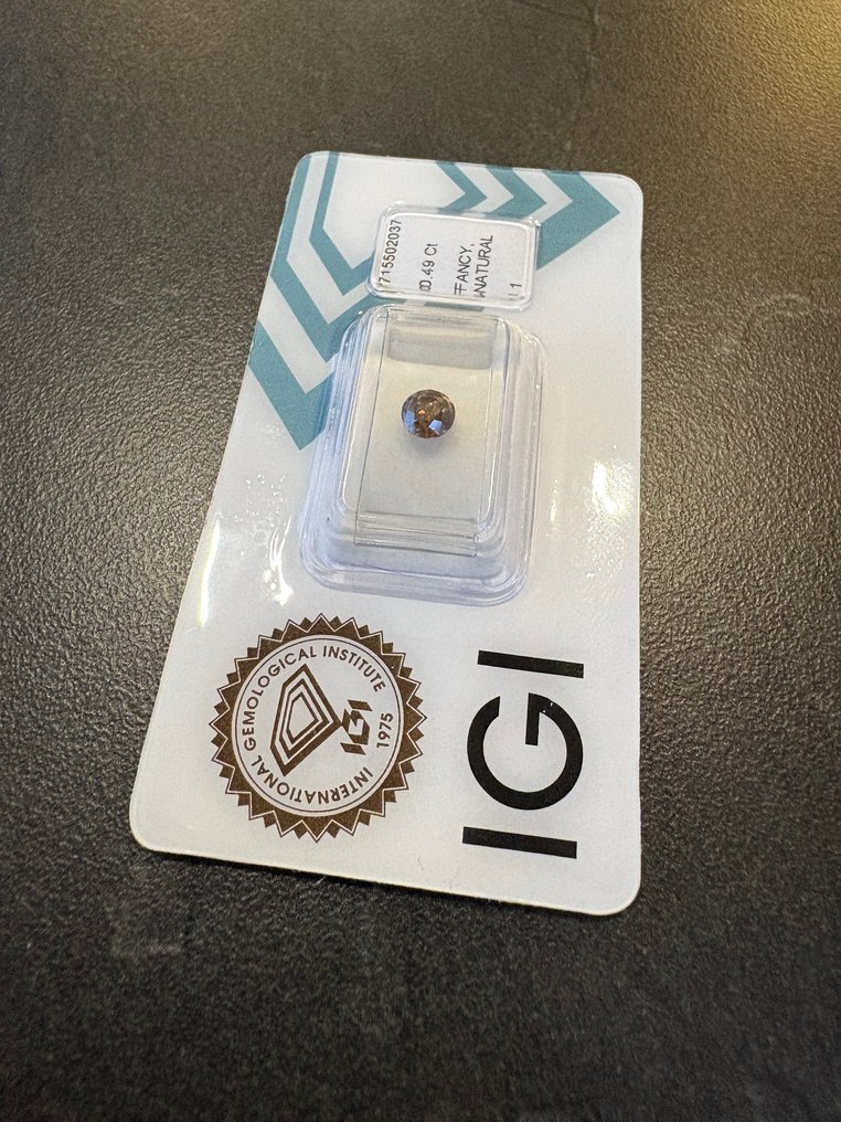 1 pcs Diamant  (Natural)  - 0.49 ct - Rotund - I1 - IGI (Institutul gemologic internațional) #3.2