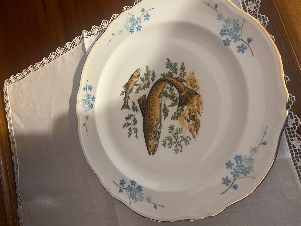 Limoges - 餐盘 (12) - 瓷 - 鱼类餐具 #4.3