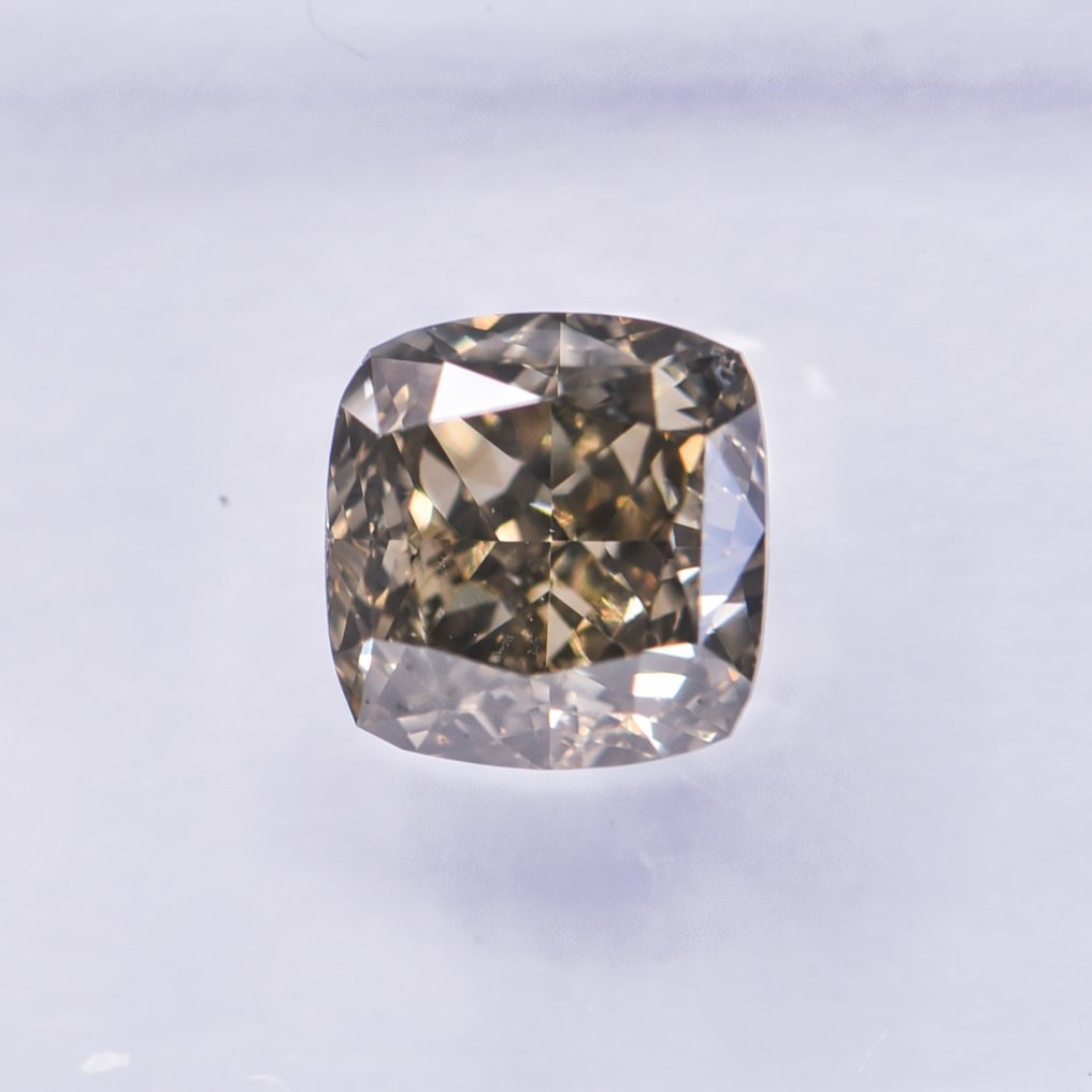 χωρίς τιμή ασφαλείας - 1 pcs Διαμάντι (Φυσικού χρώματος) - 1.01 ct - Κούσιον - Fancy Πρασινωπό, Καφετί Κίτρινο - SI1 - International Gemological Institute (IGI) - VG VG #1.0