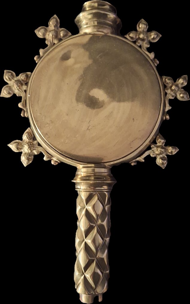 Νεογοτθική διαδικασίαστραφ-πάνω με IHS-μονόγραμμα - 28 εκ. - Ορείχαλκος - 1880-1910 #3.2