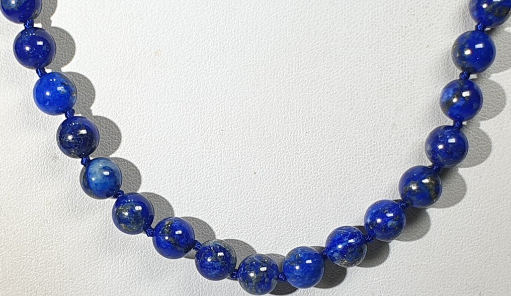 天青石天然阿富汗 - 手镯与项链 - 925纯银镀金 - 和平与宁静 - 頸鏈 #2.1