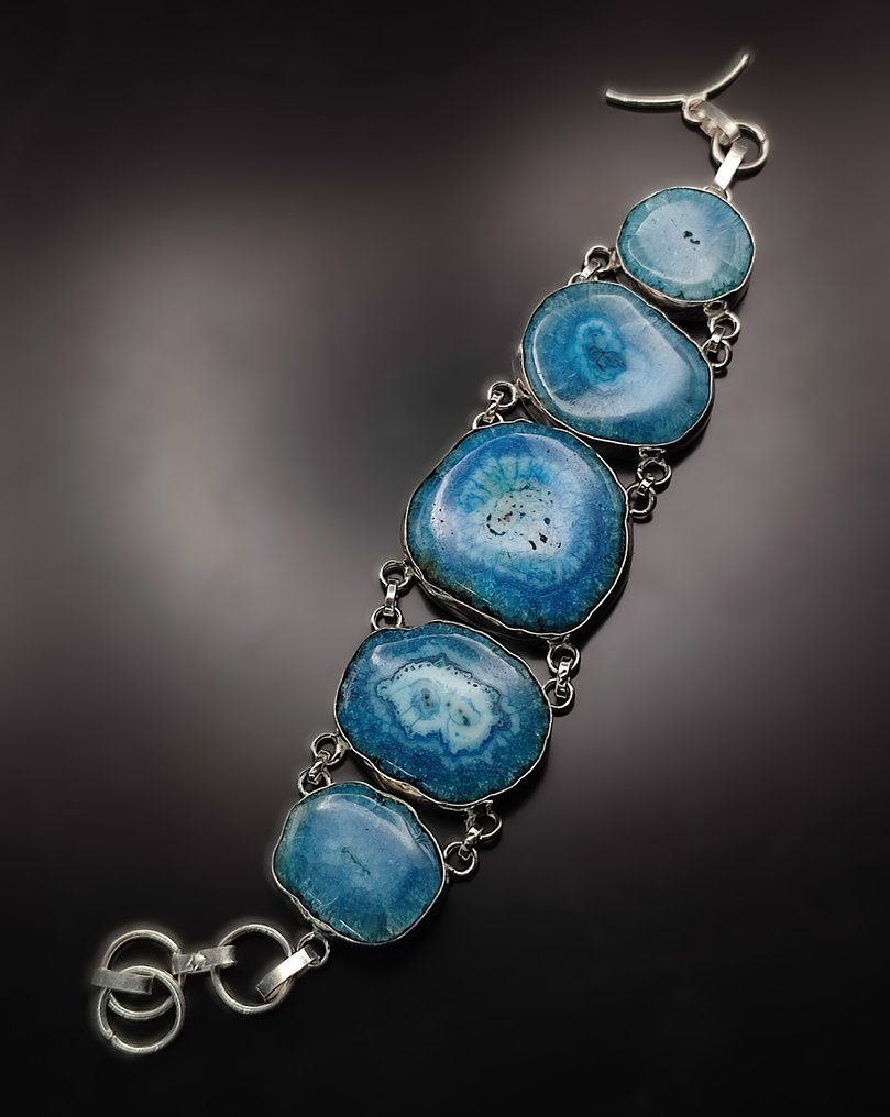 Χωρίς ελάχιστη τιμή Όμορφο χειροποίητο βραχιόλι από ασήμι 925 με ηλιακό χαλαζία πρώτης ποιότητας - Βραχιόλι #2.1