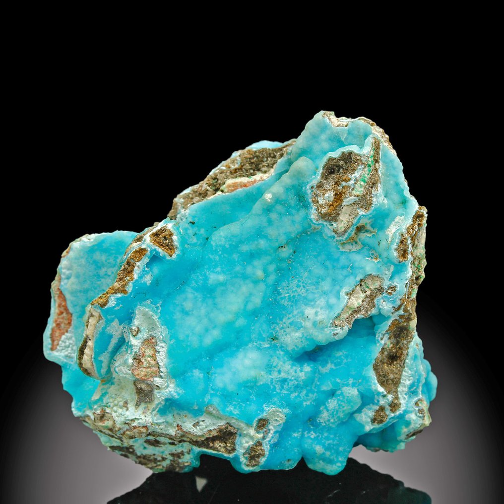 Turkis Hemimorphit – Fremragende farve Krystaller i indlejring - Højde: 4 cm - Bredde: 3.5 cm- 25 g #1.0