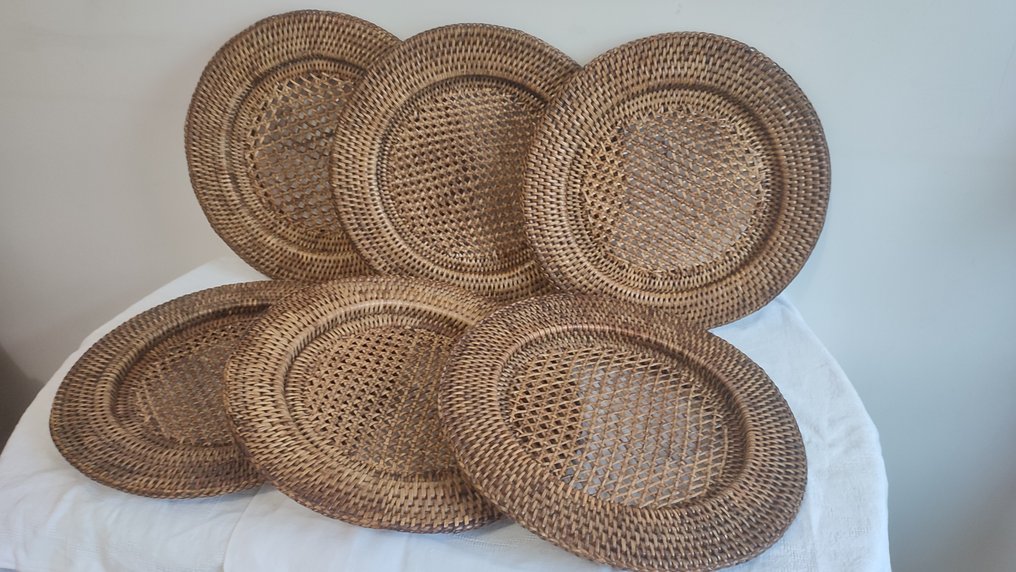 Flamant - Farfurie suport (6) - Togo - Rattan, Bambus, cannage, osier - Serviciu de masă #2.1