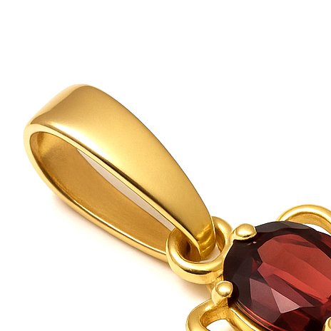 墜飾 - 18 克拉 黃金 - 3.95ct. tw. 石榴石 #1.0