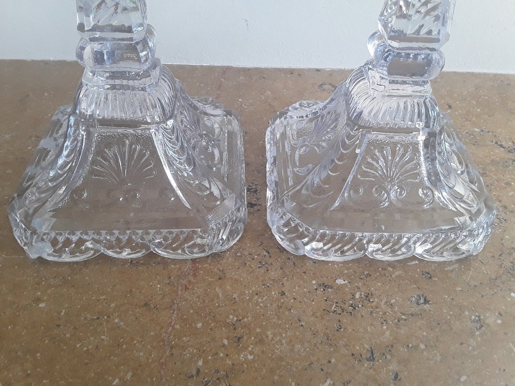 烛台 (4) - 玻璃 - 比利时的 Art Deco 蜡烛 #2.1