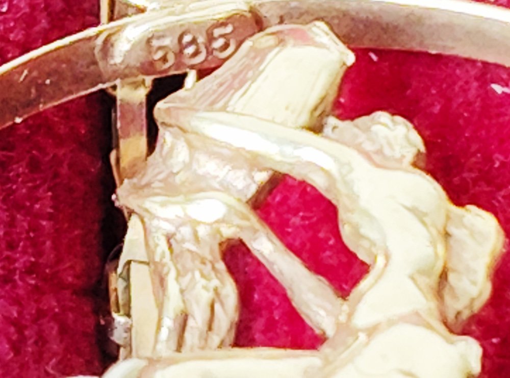 吊墜頸鏈 - 14 克拉 黃金 - 金色的水瓶 #4.3