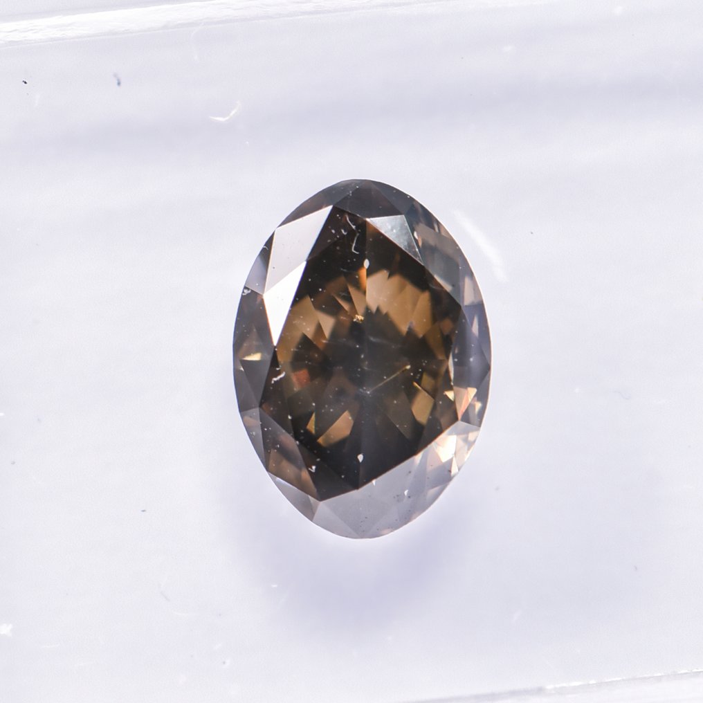 没有保留价 - 1 pcs 钻石 (天然色彩的) - 1.30 ct - 椭圆形 - Fancy dark 稍帶綠色的 灰色 - SI1 微内含一级 - 国际宝石研究院(IGI) - VG VG #4.3