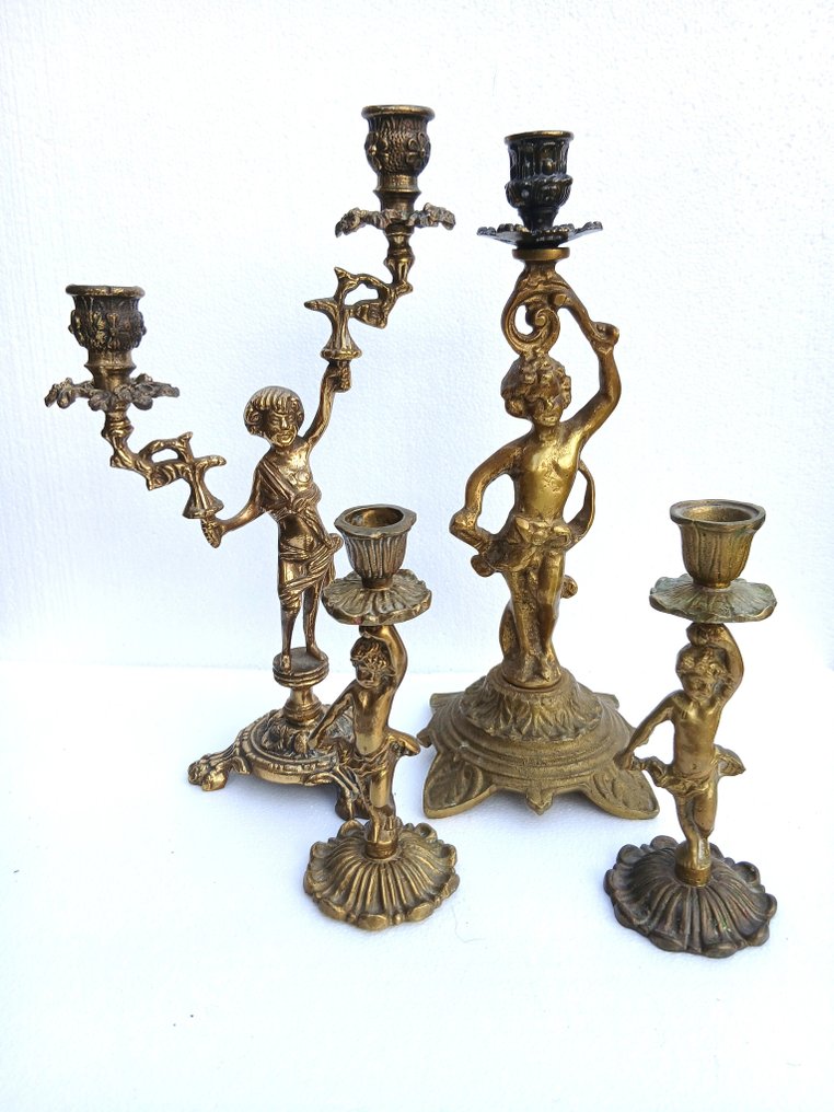 Κηροπήγιο (4) - Ορείχαλκος - Άγγελοι putti σε κηροπήγιο #1.0