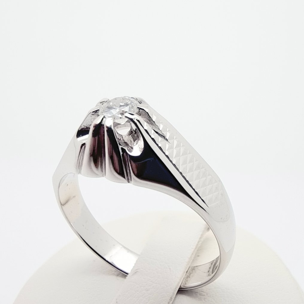 Gyűrű - 18 kt. Fehér arany Gyémánt (Természetes) #1.0