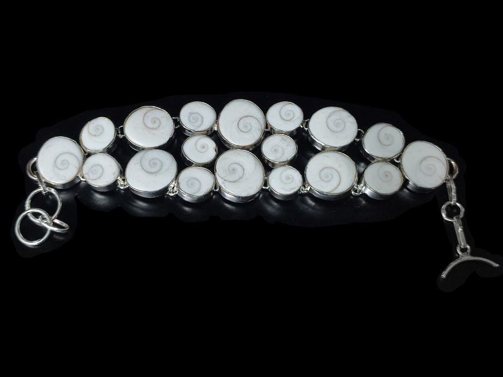 无保留价 美丽的湿婆之眼手工925银手链 - 手镯 #2.1