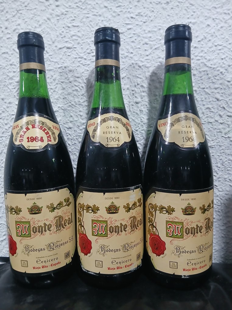 1964 Bodegas Riojanas, Monte Real - 里奥哈 Gran Reserva - 3 Bottles (0.75L) #1.0