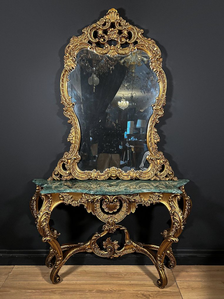 Console table - 木, 大理石 - Consolle Barocchetta #1.0