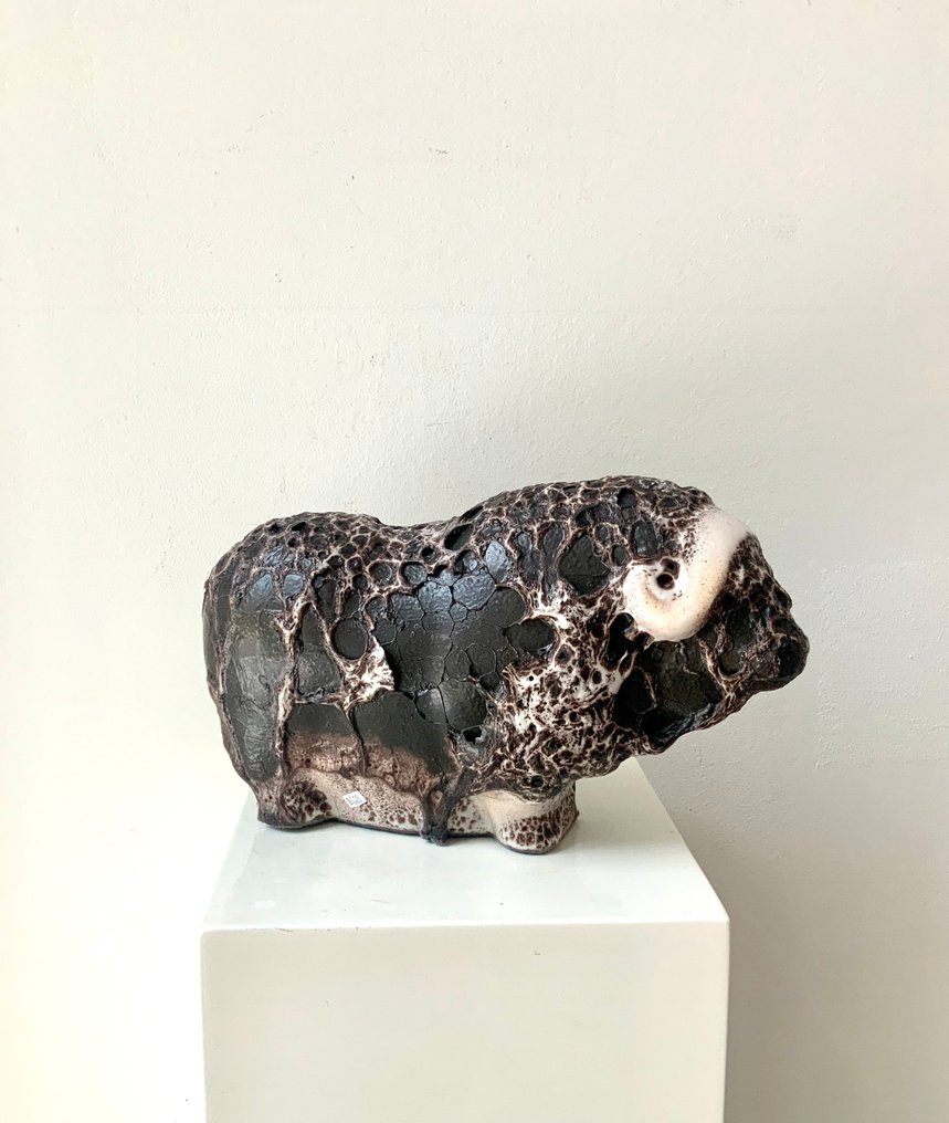 Otto Keramik - Kurt Tschörner - Sculpture, FAT Lava Stier - 20 cm - Ceramic #3.2