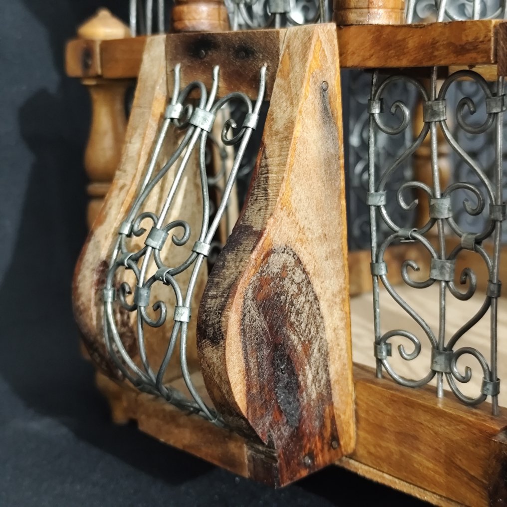 藝術裝飾 鳥籠 - 木, 鋼 - 复古鸟笼 #4.3