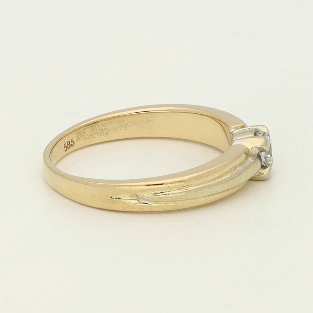 戒指 - 14K包金 黄金 钻石 (天然)  #4.3