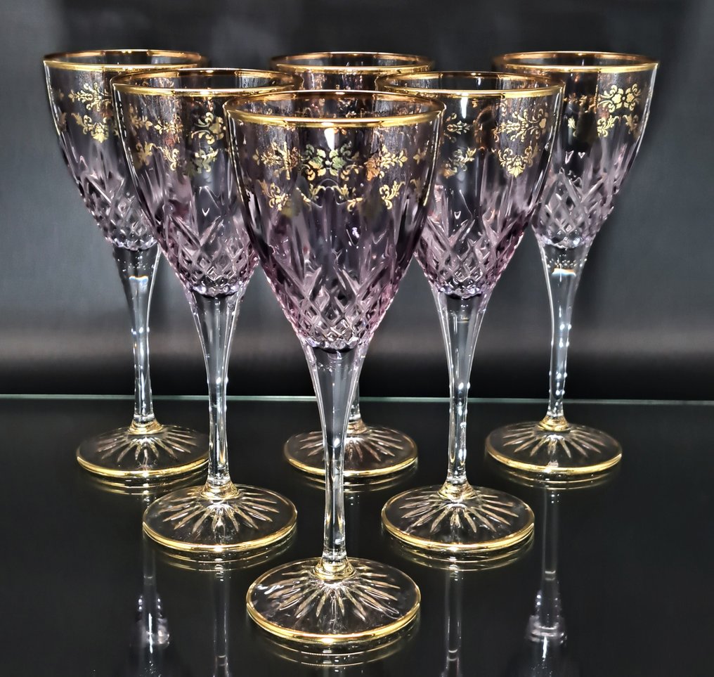 Artemisia - 酒杯 (6) - 水晶, oro 24kt - I Merletti #4.3