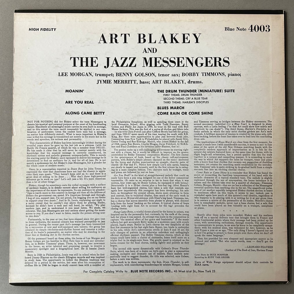 Art Blakey, and the jazz messengers - Moanin - Disco in vinile singolo - 1959 #1.0