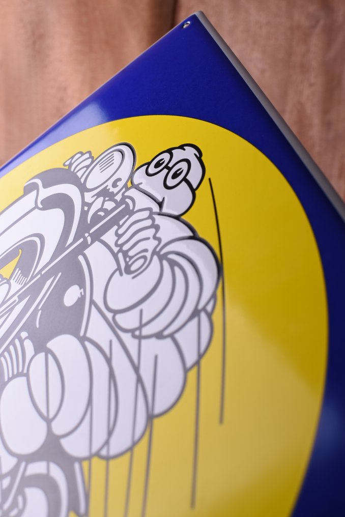 Sign - Michelin - Michelin "Bibendum moto man"; enamel sign; endures time #3.2
