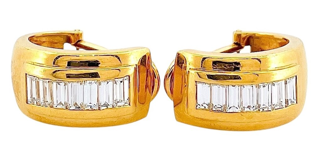 耳环 - 18K包金 黄金 钻石 (天然) #4.3