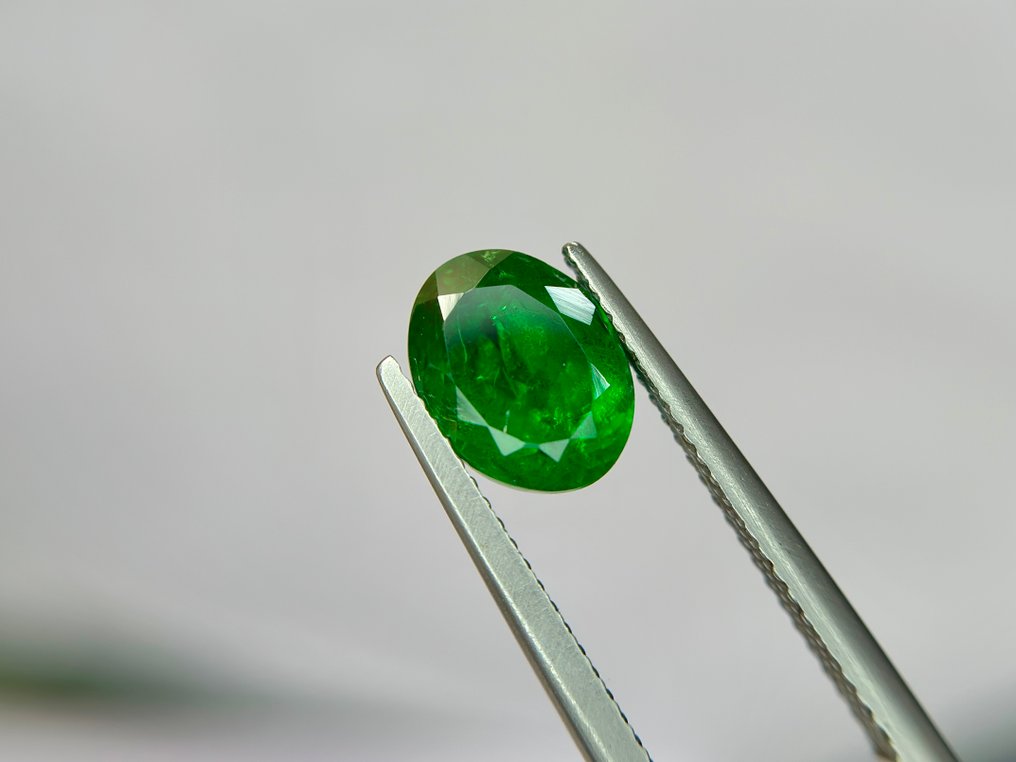 Ingen reservasjonspris - 1 pcs Grønn Tsavoritt - 3.04 ct - Gemologisk institutt i Amerika (GIA) - Naturlig tsavorite #3.2