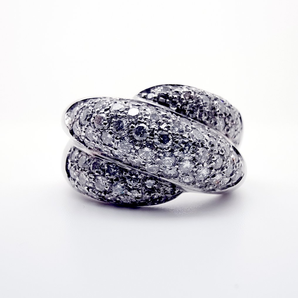 戒指 - 18K包金 白金 钻石 (天然)  #3.2