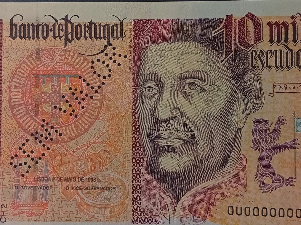 Portugal. - 5000 and 10.000 Escudos 1996/1987 - SPECIMEN - Pick 183s and 191as #4.3