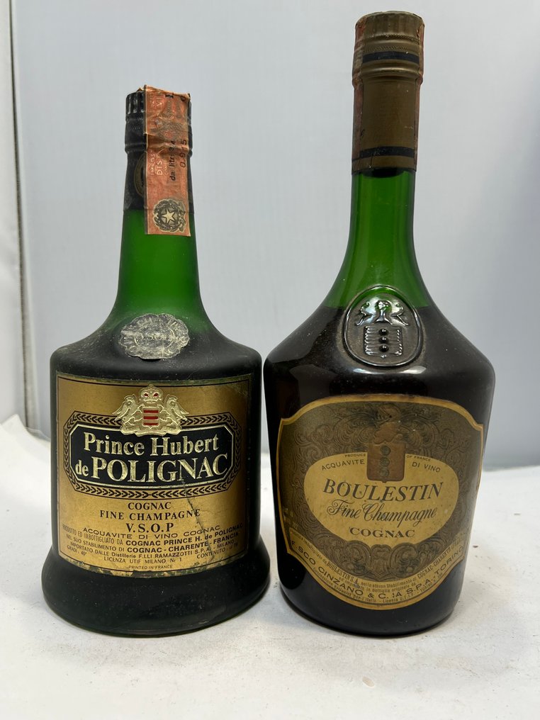 Polugar, Boulestin - VSOP Fine Champagne - 3 Balls Fine Champagne - b. 1970-tallet - 70cl, 73 cl - 2 flasker #1.0
