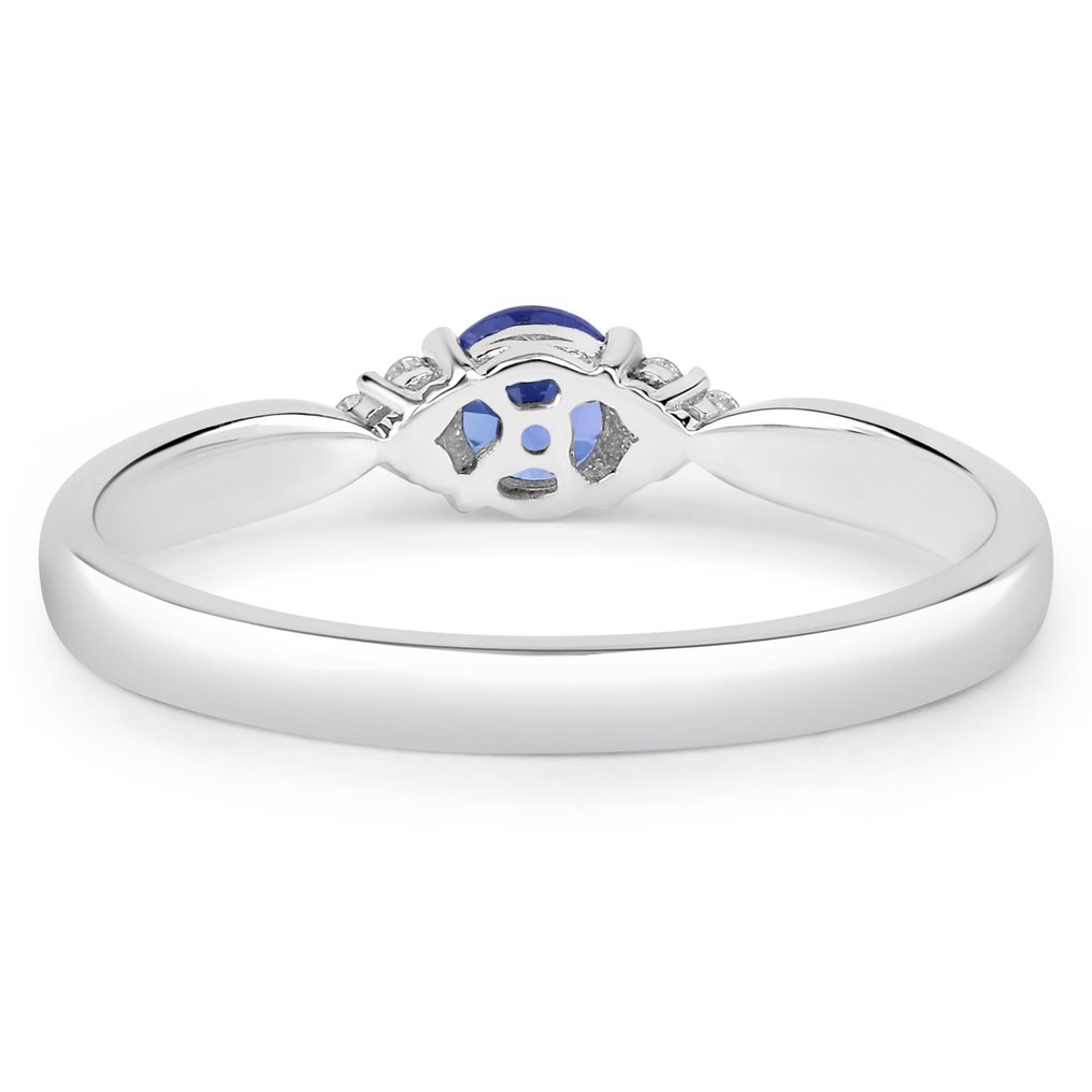 Δαχτυλίδι - 14 καράτια Λευκός χρυσός -  0.35ct. tw. Τανζανίτης - Διαμάντι #3.2