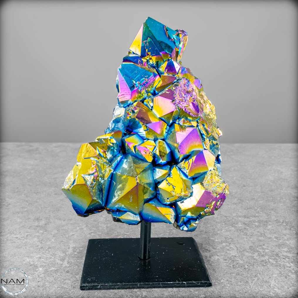 Πολύ σπάνιο Αμέθυστος με Ουράνιο Φάσμα - Κρύσταλλος Quartz στην εξέδρα- 1078.19 g #2.1