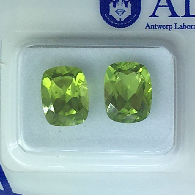 χωρίς τιμή ασφαλείας - 2 pcs Πράσινο Περίδοτο - 4.72 ct - Antwerp Laboratory for Gemstone Testing (ALGT) - Φυσικό περιδωτό #2.1