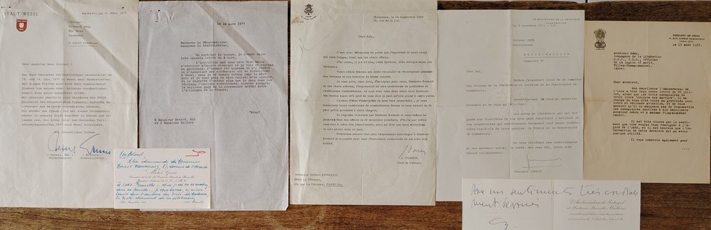 [Archives du Colonel Rémy (1904-1984)] - 7 documents signés adressés au Colonel Rémy [politique étrangère (Luxembourg] - 1970 #1.0