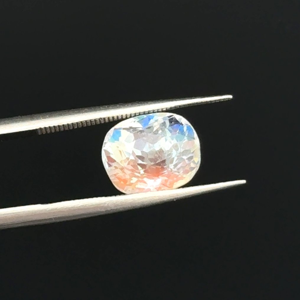 Zonder minimumprijs Wit Maansteen  - 2.87 ct - International Gemological Institute (IGI) - Regenboogeffect #1.0