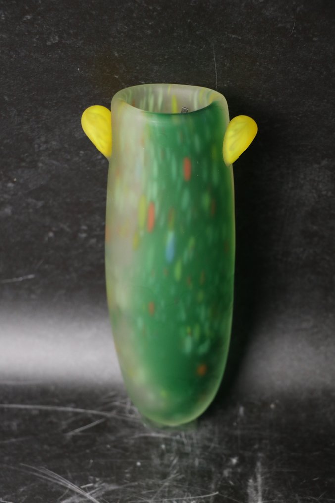 玻璃装饰 Kakehanaire 墙壁花瓶,彩色斑点设计 - 玻璃 - 横山尚人 Naoto Yokoyama (1937–) - 日本 - 1900-2000 #3.2