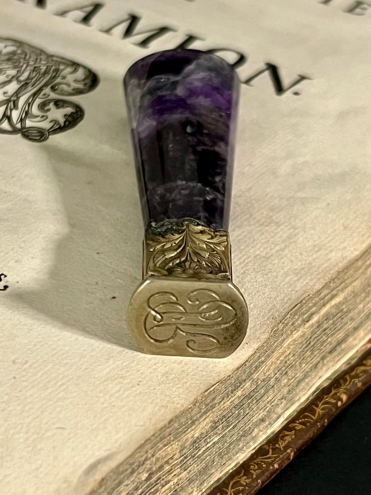 Fransk aristokrati Améthyste Cachet Monogramme JR - 8 cm #1.0