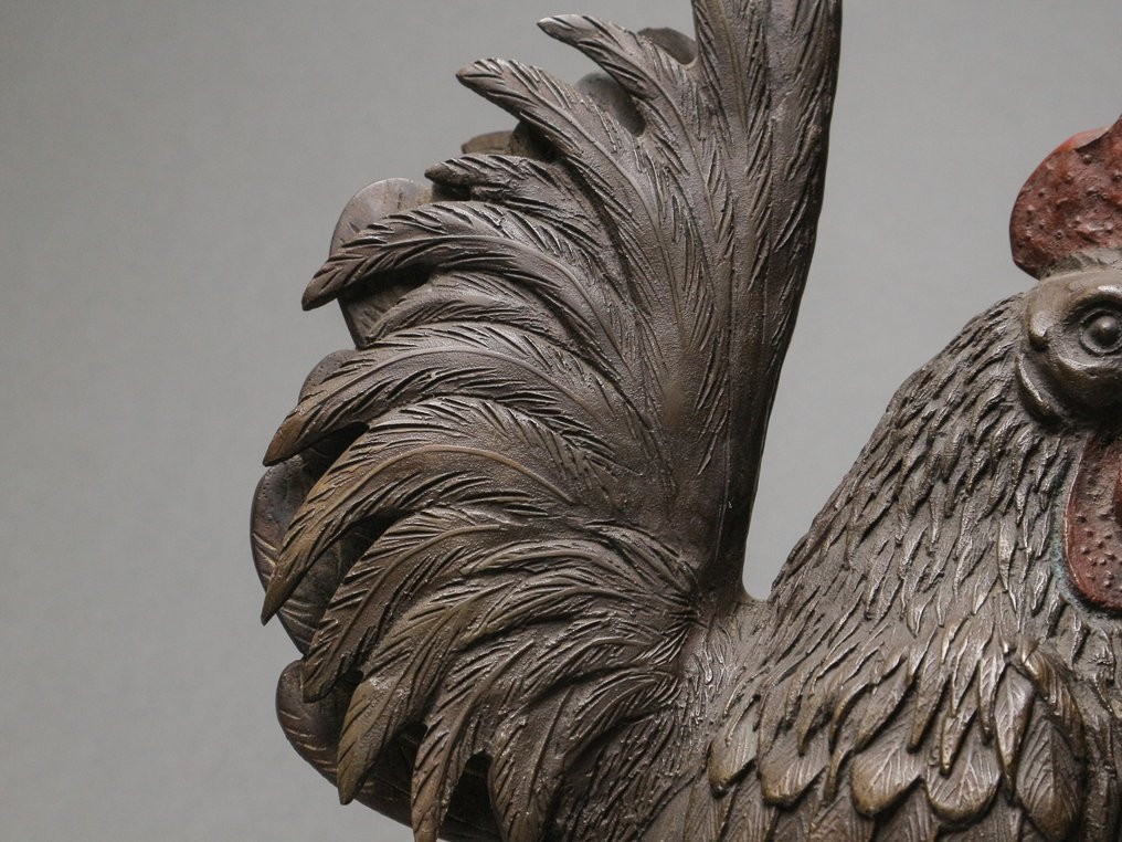 Rooster and Hen Pair – Zodiac “Bird” (酉) - Γλυπτό Μέταλλο - Ιαπωνία (χωρίς τιμή ασφαλείας) #2.1