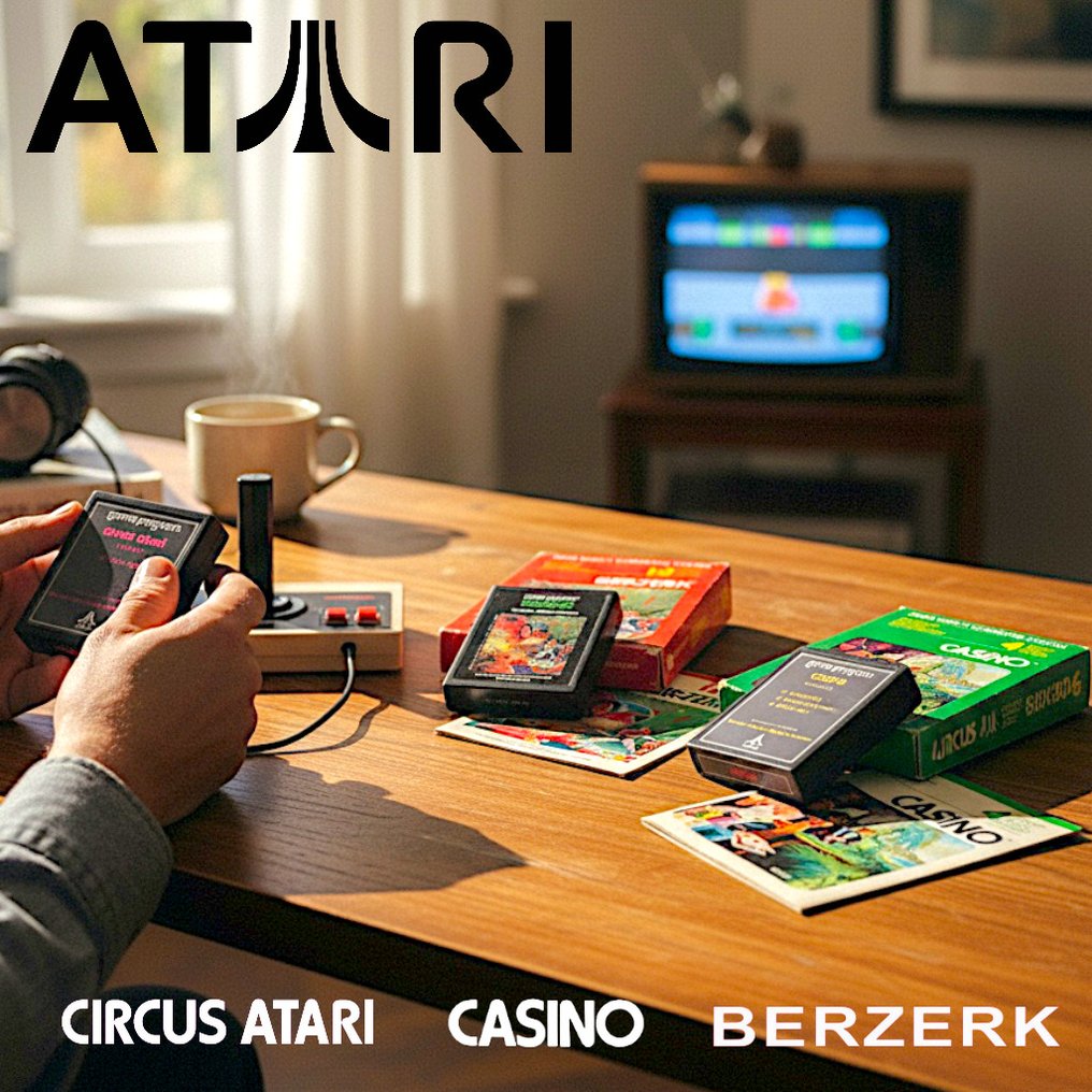 Atari - 2600 VCS - 3x Videogame: Casino, Berzerk & Circus Atari - 1980s - Videojáték - Eredeti dobozban #1.0