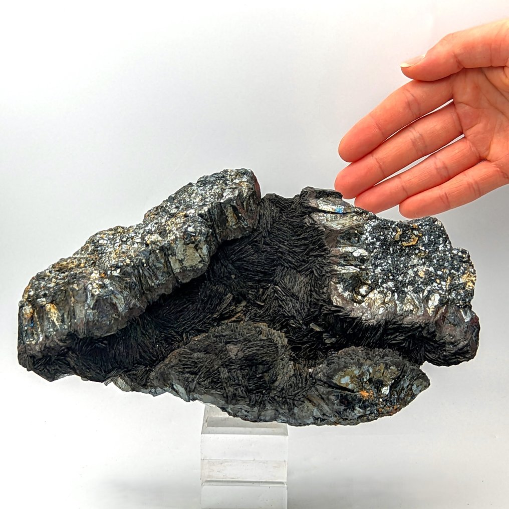 Huge geode of shiny hematite, Alpina, Brosso. Geode - Height: 207 mm - Width: 126 mm- 2.48 kg #1.0
