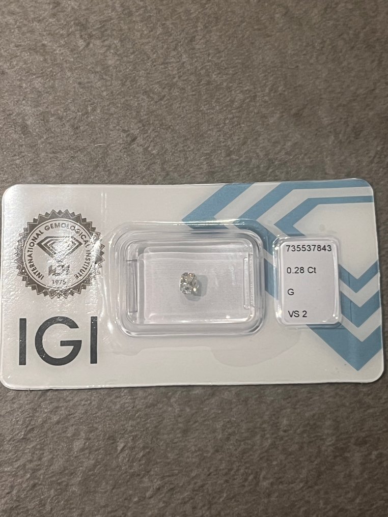 1 pcs 钻石  (天然)  - 0.28 ct - 雷地恩型 - G - VS1 轻微内含一级 - 意大利宝石学院（IGI） #1.0