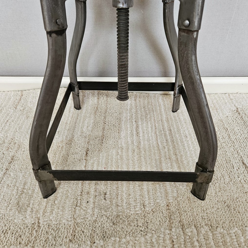 Taburete - ajustable en altura - Hierro, Cuero - Draaikruk #3.2