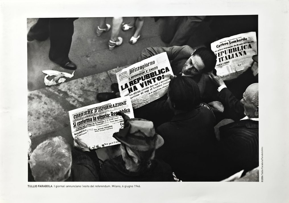 Tullio Farabola - I giornali annunciano l'esito del referendum. Milano, 6 giugno 1946 #1.0