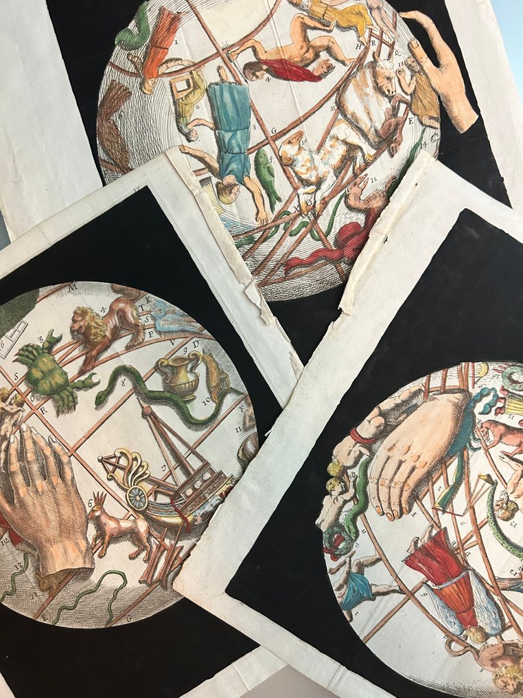 義大利 - 天文表// 射手座、水瓶座、蛇夫座、狮子座（Leo）、巨蟹座（Cancer）、赫拉克勒斯; Anonimo - Tavole astronomiche - 1721-1750 #1.0