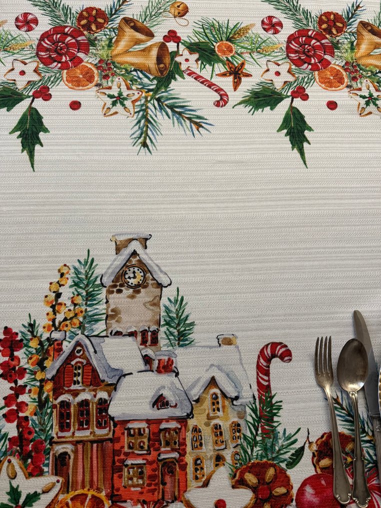 Elegant tablecloth for large gatherings with a Christmas theme - Tablecloth - 1.79 m - 1.42 m #1.0