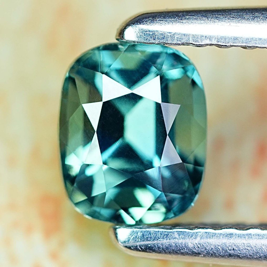 Fără preț de rezervă Verde, Albastru Safir - 1.16 ct - Asociația internațională de pietre prețioase colorate (ICA GemLab) #1.0