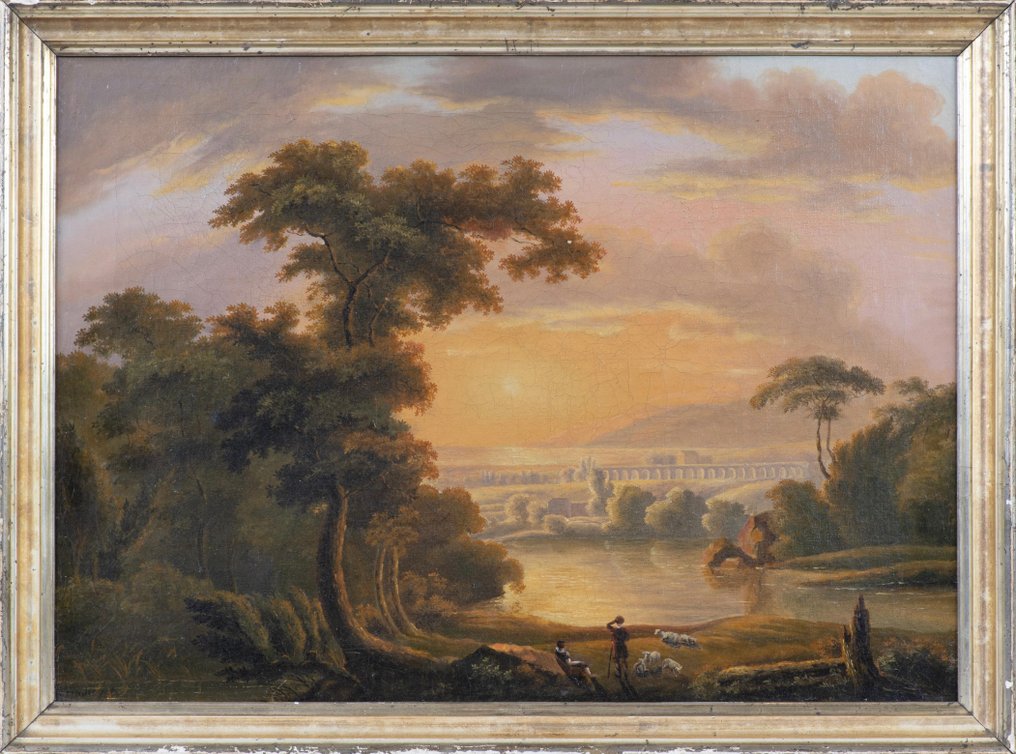 Bernhard Freuler (1796-1858) - Vroeg-romantisch landschap #1.0