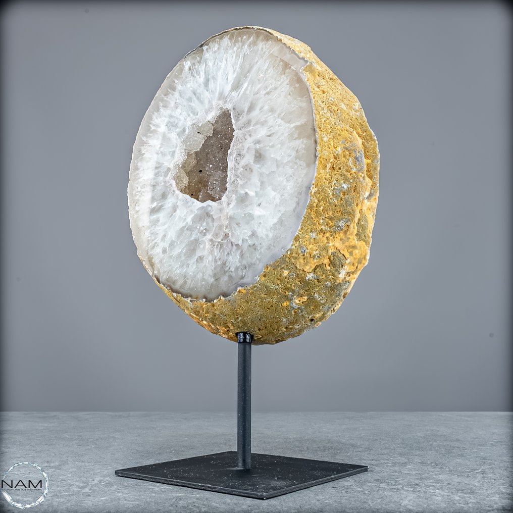 Natural Cut Geode Chalcedony & Agate On stand- 1785.42 g #1.0