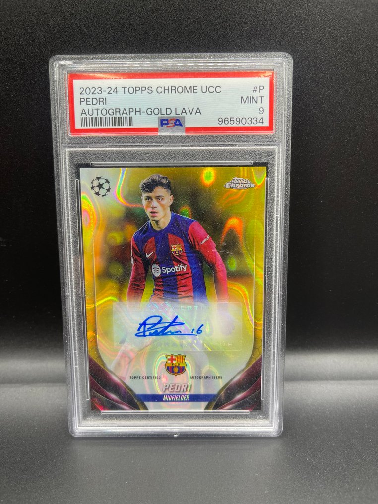 2023/24 Topps Chrome UCL Pedri #P Autographed - PSA 9 Graded card #1.0