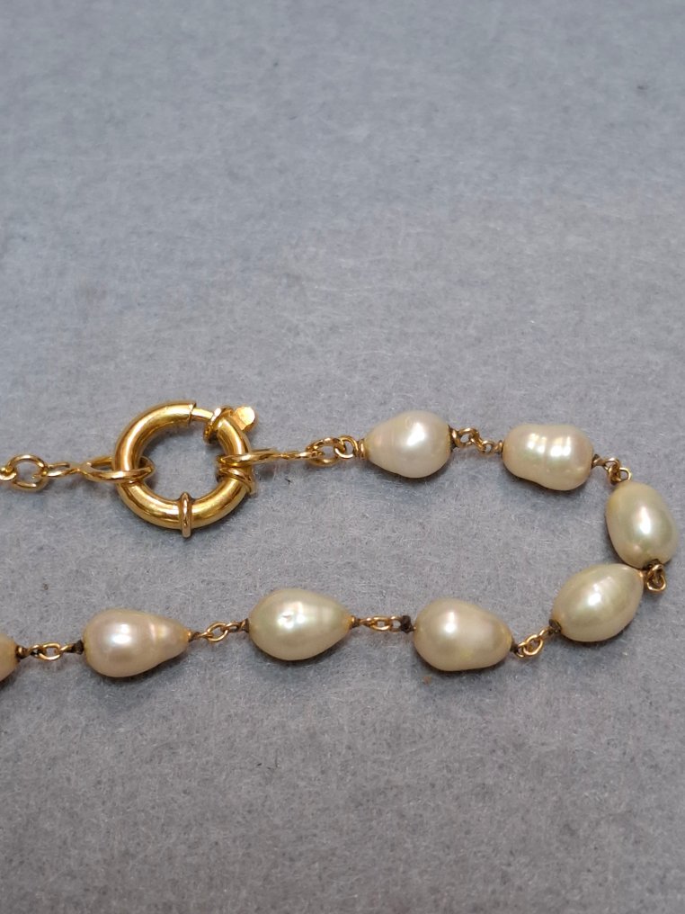 頸鏈 - 19.2克拉 黃金 珍珠 #1.0