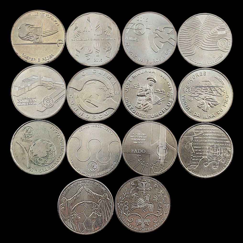 Portugal. 2 1/2 Euro 2008/2015 (14 coins) (Zonder minimumprijs) #1.0